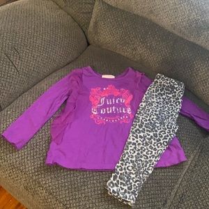 Purple Juicy Couture shirt and leggings